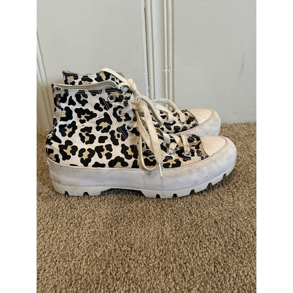 Converse CTAS Lugged Hi Top Platform Sneakers Leopard 571250C Womens Size 7